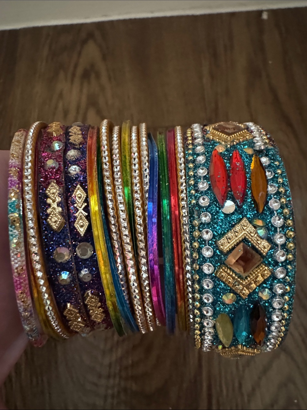 Vibrant Multicolor Women's Decorative Bangle Bracelet Set